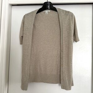 Banana Republic cardigan; short sleeves; below the hip